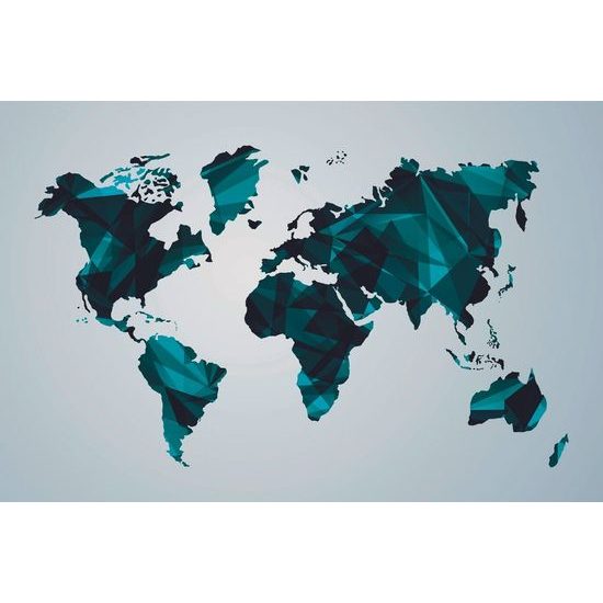 Öntapadó tapéta sokszögekből készült világtérkép