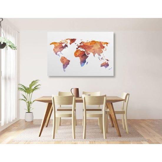 Parafa kép sokszögű térkép narancssárga árnyalatban