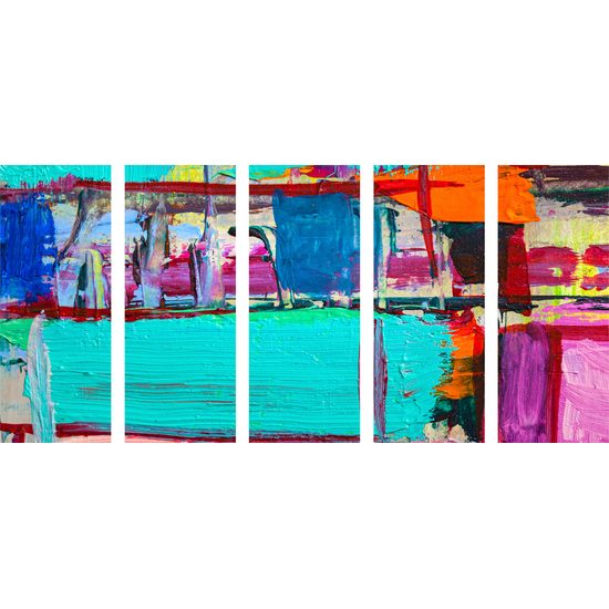 5 részes kép színek egyedi absztrakt kombinációja