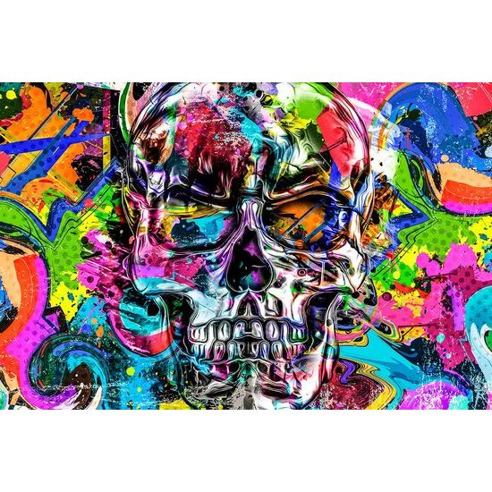 Tapéta koponya pop art designban