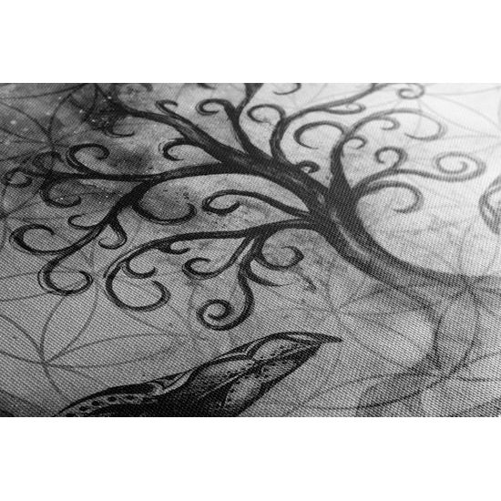 Kép mágikus életfa fekete-fehér kivitelben