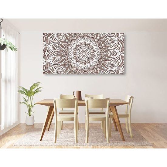 Kép a harmónia egyedi fehér-barna Mandalája