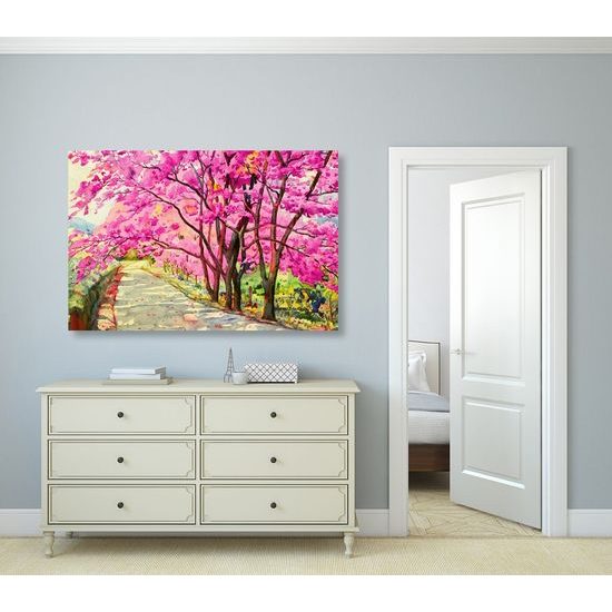 Kép kivirágzott cseresznyék sugárútja