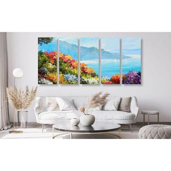 5 részes kép zeg-zug tengerre való kilátással