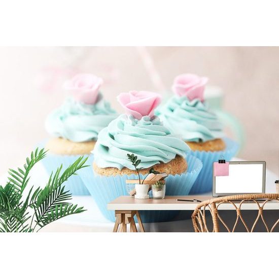 Öntapadó tapéta édes cupcakes krémmel