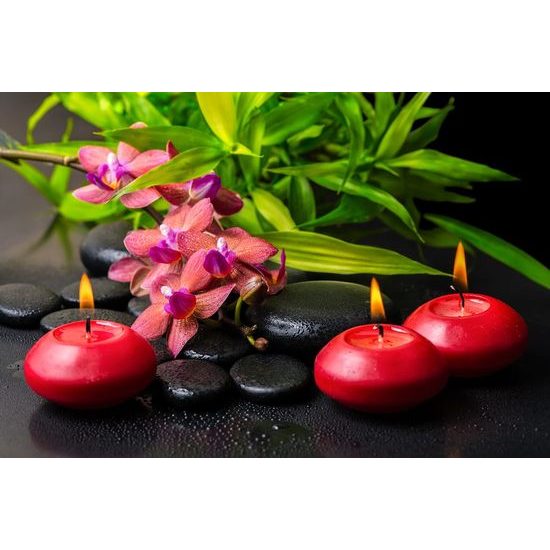 Tapéta spa csendélet gyertyákkal