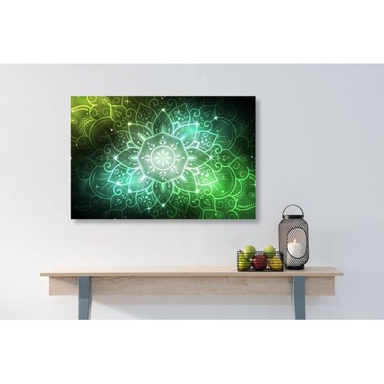 Kép Mandala világűr háttérrel zöld kivitelben