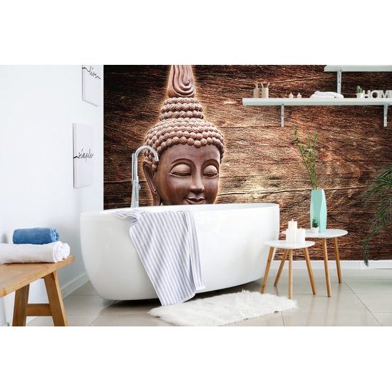 Fotótapeta Buddha egy fából készült háttéren