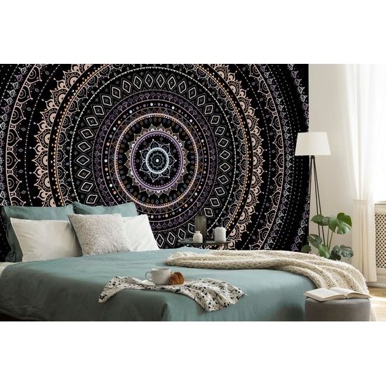 Öntapadó tapéta érdekes Mandala lila színben