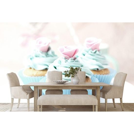 Öntapadó tapéta édes cupcakes krémmel