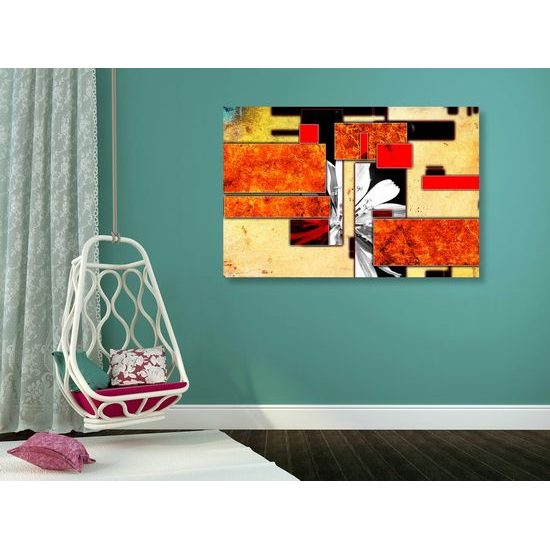 Kép csodálatos virág narancssárga keretben