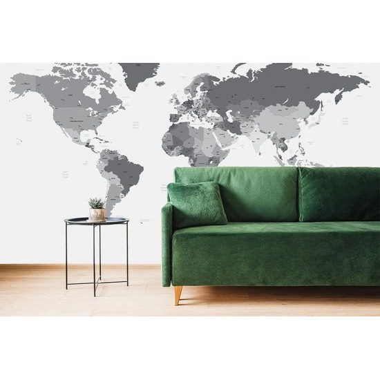 Tapéta az államok térképe fekete-fehérben