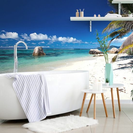 Öntapadó fotótapéta ikonikus Anse Source strand