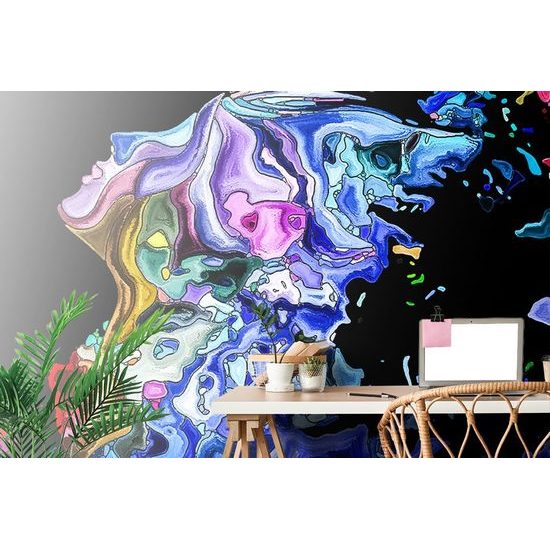 Öntapadó fotótapéta absztrakt női arc tele színekkel