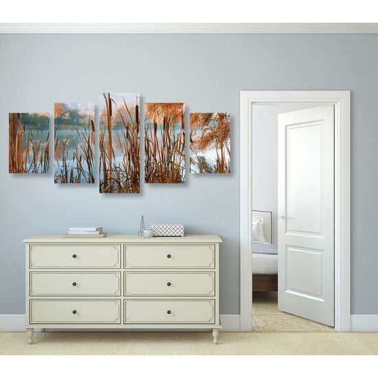 5 részes kép tó az érintetlen természet közepén