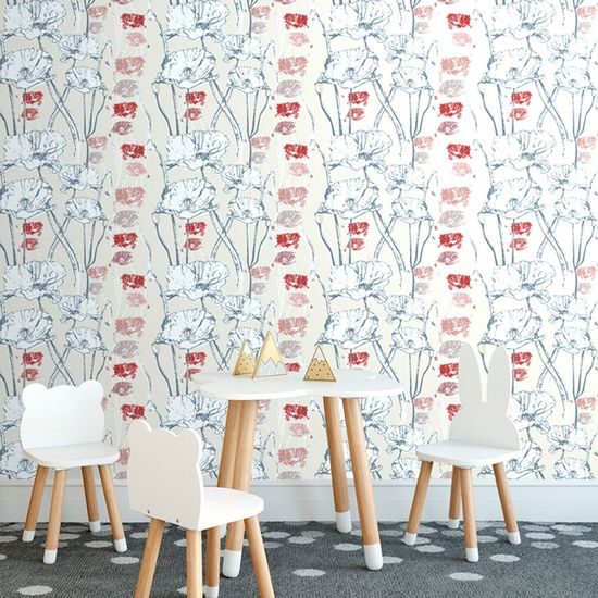 Tapéta zsenge réti mák