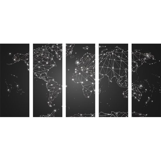 5 részes kép hálózatokból álló világtérkép