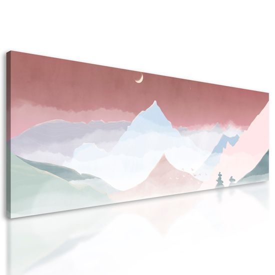 Kép gyönyörű hegyek az esti tájban