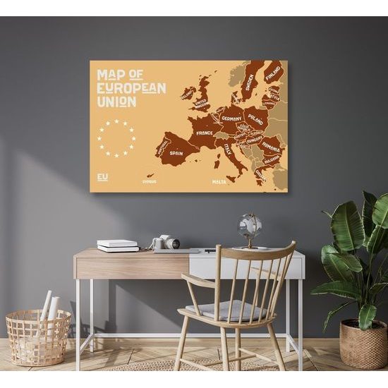 Parafa kép barna térkép az Európai Unió országairól