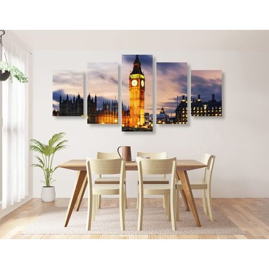 5 részes kép kivilágított Big Ben