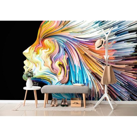 Öntapadó tapéta színes női profil