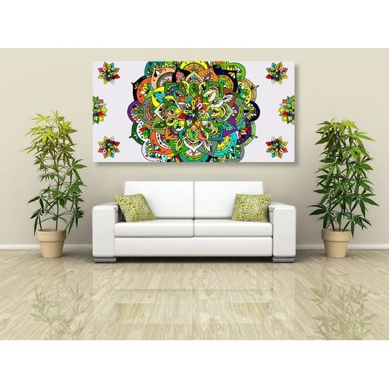 Kép zöld vintage Mandala