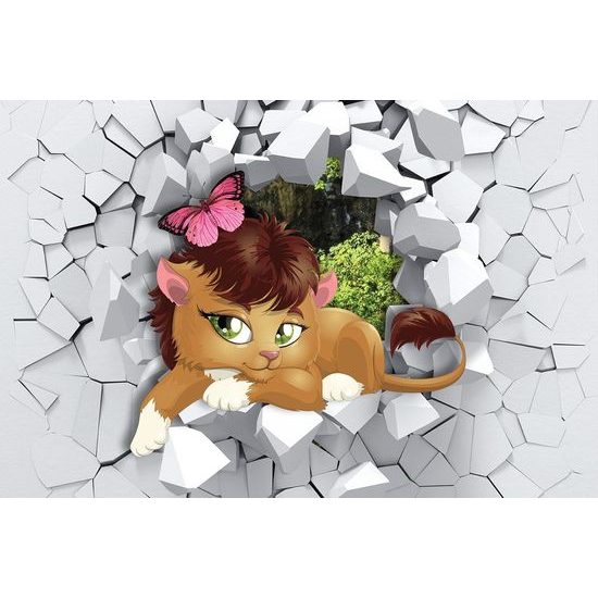 Öntapadó tapéta oroszlán egy absztrakt háttérrel