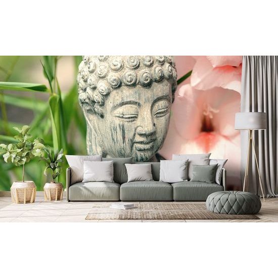 Öntapadó fotótapéta Buddha szobor virágok közelében