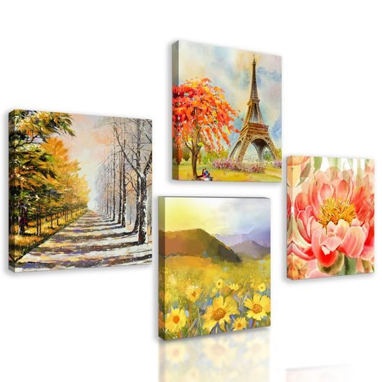 Képszett romantikus csendélet festménye