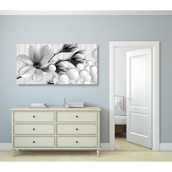 Kép virág fekete-fehér absztrakciója