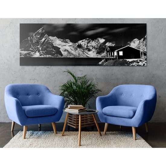 Kép Norvégia fekete-fehér kivitelben