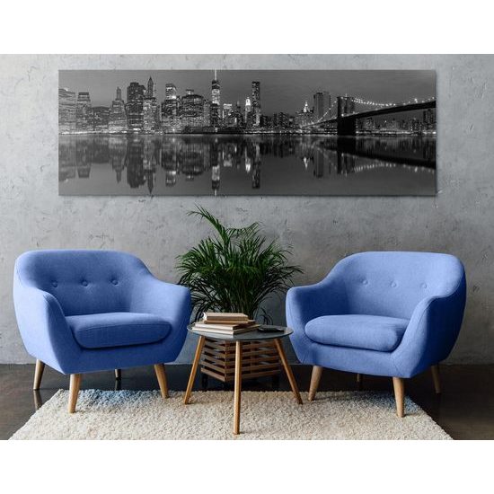 Kép éjjeli Manhattan fekete-fehér kivitelben