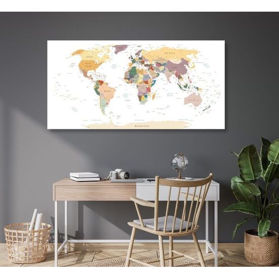 Kép parafa Térkép az országok nevével fehér alapon