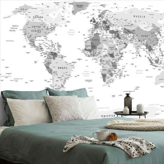 Öntapadó tapéta klasszikus fekete-fehér térkép