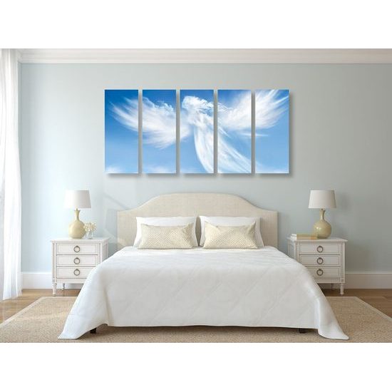 5 részes kép felhőkből készült angyal