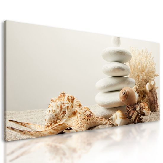 Kép zen kövek és a tenger ajándékai