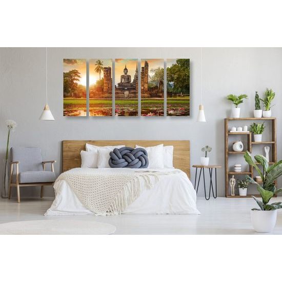 5 részes kép Buddha szobra thaiföldi parkban