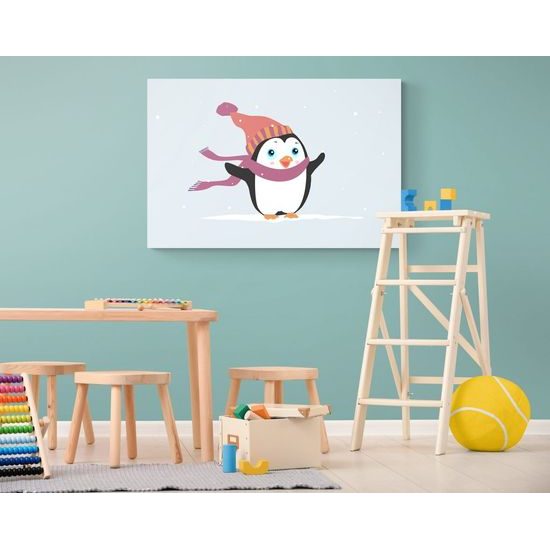 Kép aranyos rajzolt pingvin