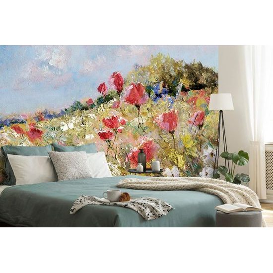 Öntapadó tapéta pipacsok a réten