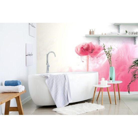 Öntapadó tapéta romantikus virág a rózsaszín ölelésében