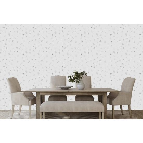 Tapéta folklór motívum fehér változatban