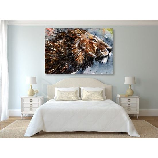 Kép erős oroszlán festménye