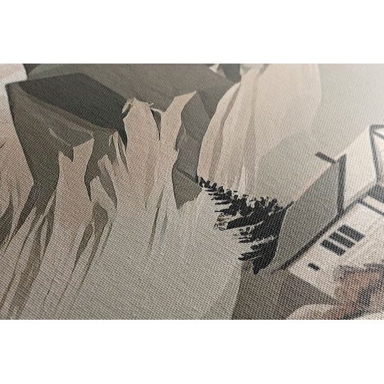 Kép skandináv kunyhó a hegyekben