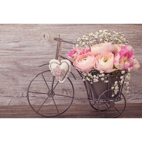 Kép kerékpár virágokkal vintage stílusban