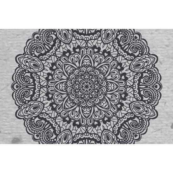 Öntapadó tapéta gyönyörű mintás mandala fekete-fehérben