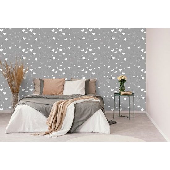 Tapéta kis fehér szívek