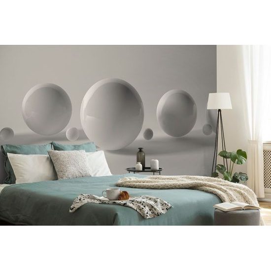 Tapéta kompozíció szürke gömbökkel