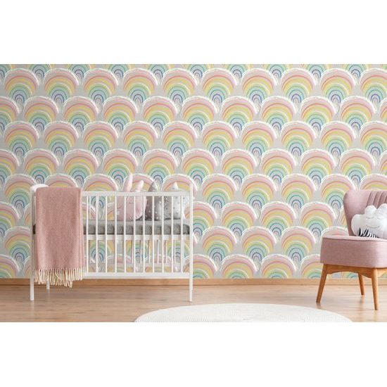 Öntapadó tapéta aranyos színes szivárványok