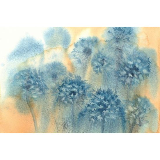 Kék pitypang öntapadó tapéta akvarell kivitelben