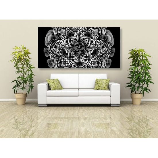 Kép fekete-fehér absztrakt Mandala